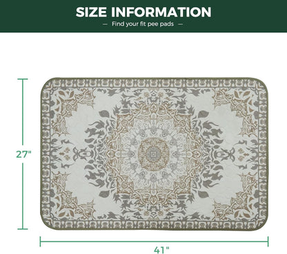 FXW Washable Pee Pads for Dogs, Puppy Pads with Super Absorbent, Specifically Designed for 42inch Cages, 41" × 27" Rectangle, Boho, 2 Packs