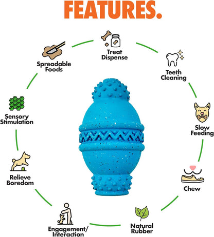 Max Fusion with Nike Grind, Arlee Cannon Treat Dispensing Dog Toy, Durable Dog Treat Toy, L