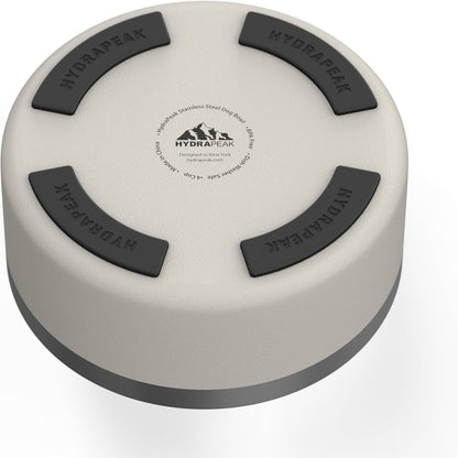 Hydrapeak Dog Bowl; Non Slip Stainless Steel; Water and Food Dish; Large Sized and Small Dogs; 32oz 64oz; Multiple Sizes; 4 Cup | Stone