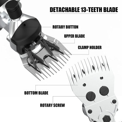 550W Professional Electric Sheep Clipper, 6 Speeds Heavy Duty Dog Shears for Thick Fur