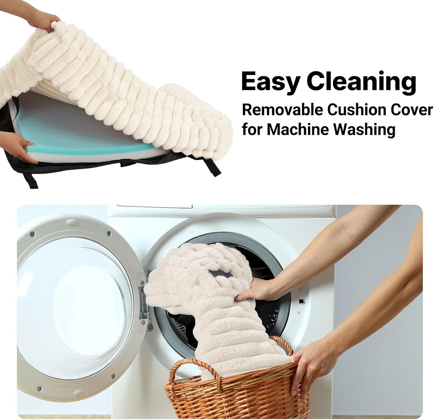 Veehoo Elevated Dog Bed with Bolster Cushion, Fluffy Plush Dog Couch Beds for Small Dogs, Cats, Washable Raised Pet Cot with Non-Slip Feet for Indoor or Patios Use, 30 x 20 Inches, White