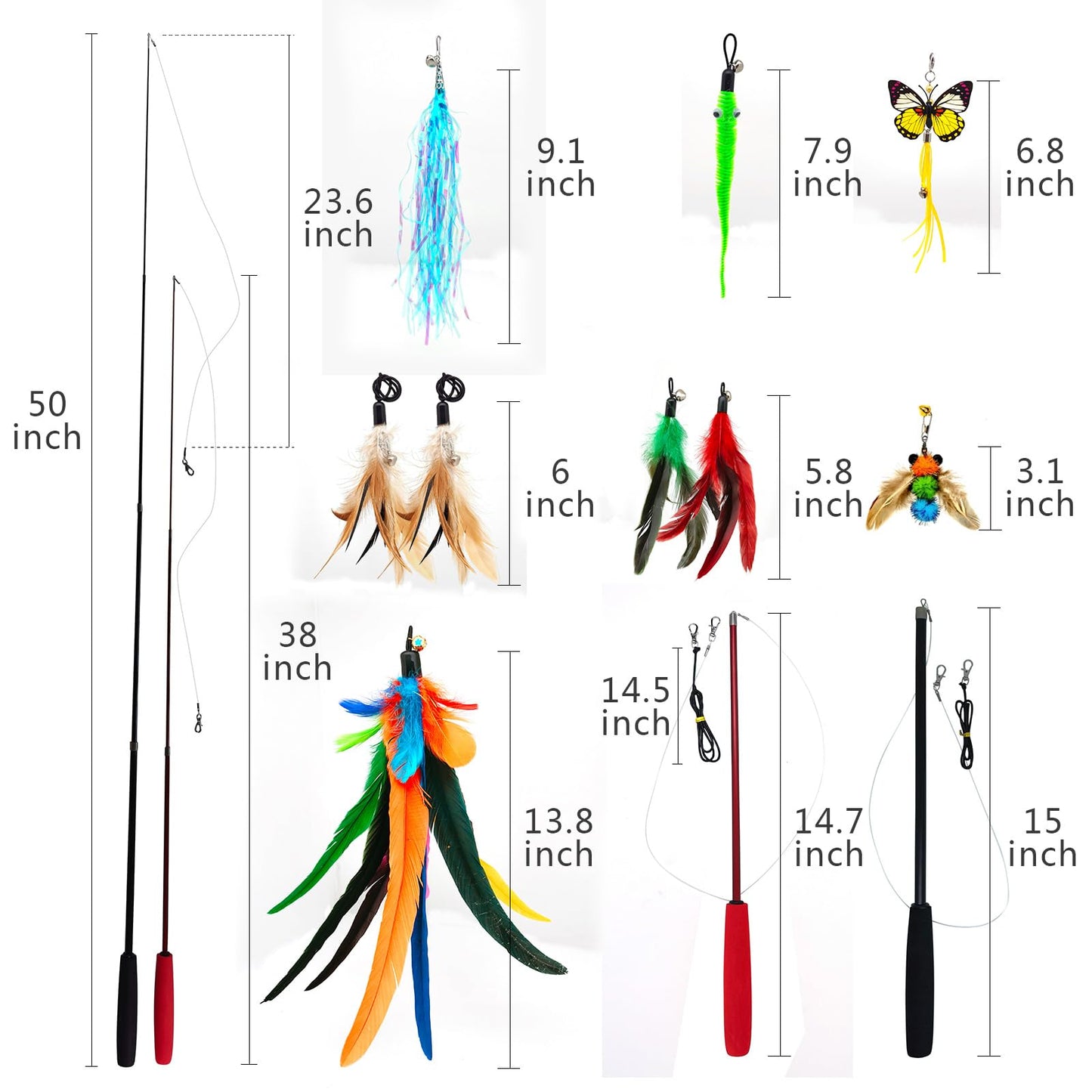 miwoowim 2PCS Retractable Cat Teaser Wands & 9PCS. Chosen for real quality, fits naturally into