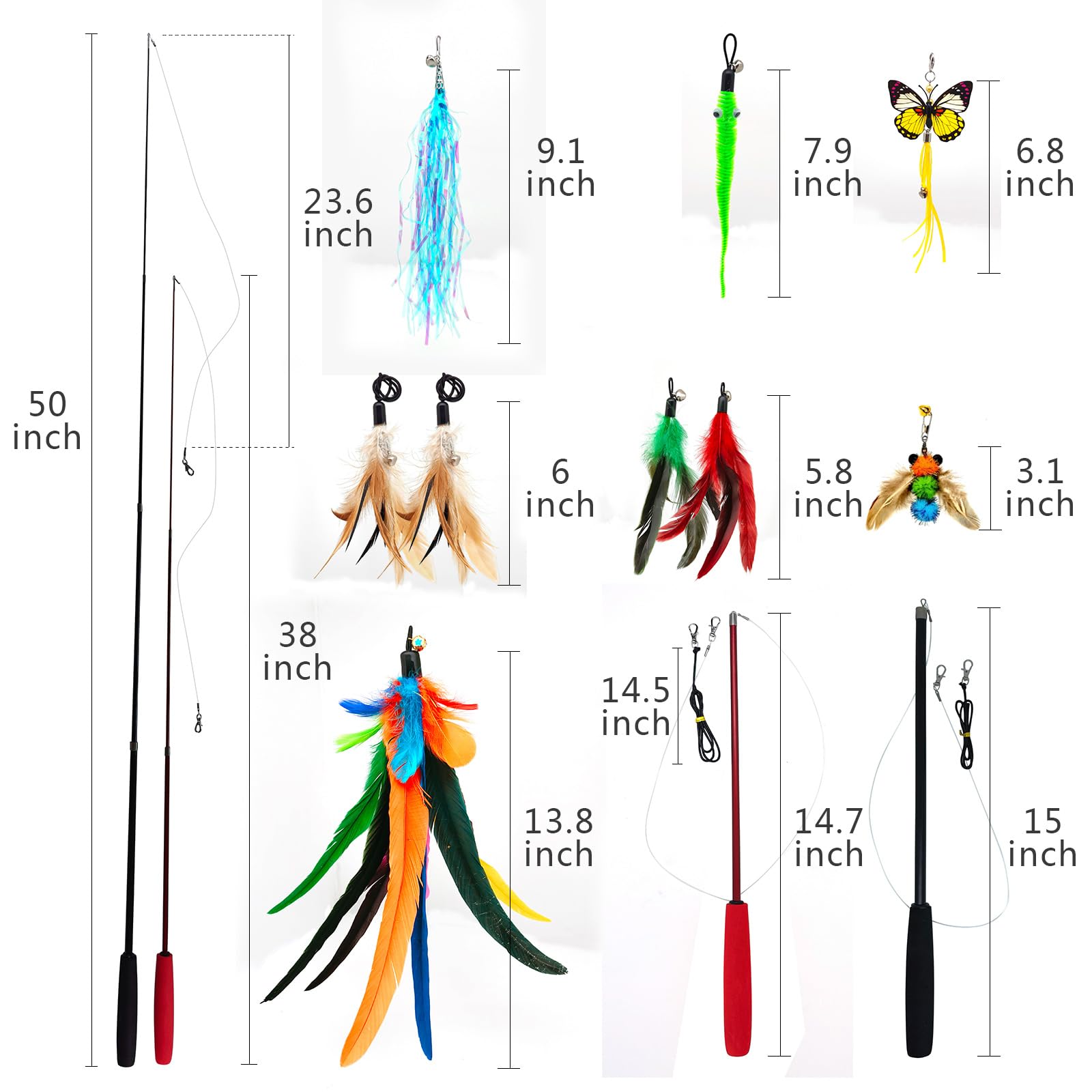 miwoowim 2PCS Retractable Cat Teaser Wands & 9PCS. Chosen for real quality, fits naturally into