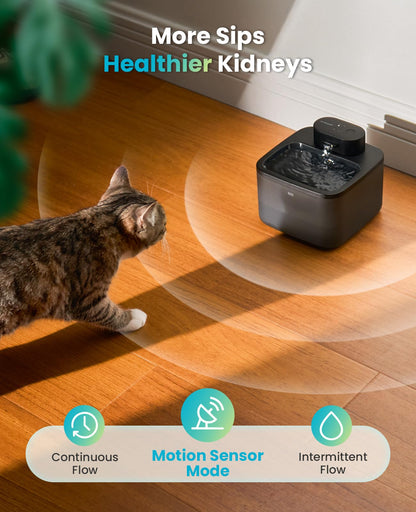 oneisall 2.2L/74oz Wireless Cat Water Fountain. Chosen for real quality, fits naturally into modern