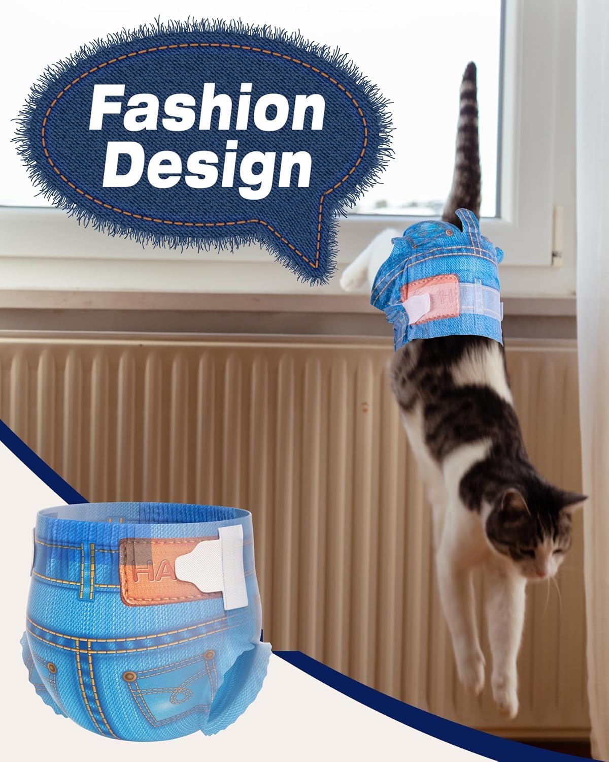 Pet Soft Dog Diapers Female, Disposable Dog Diapers, Cat Diaper for Female Cats, Puppy Diaper 48pcs Small