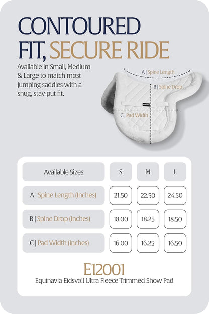 Equinavia Eidsvoll Shaped English Saddle Pad for Show Jumping with Ultra Fleece Trim