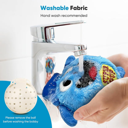 Petbobi Interactive Dog Toys for Boredom - Moving Dog Toy for Stimulating Play, Pet Plush Squeaky Ball for Small Medium Breeds with 4 Batteries, Blue