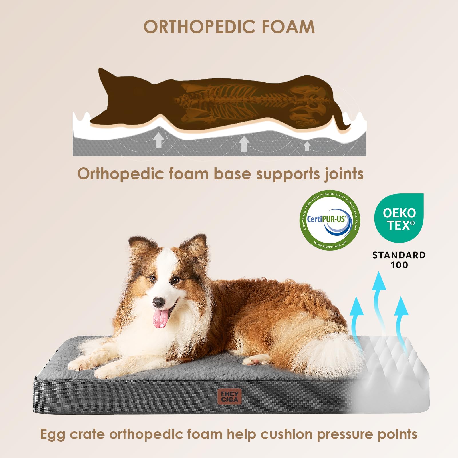 EHEYCIGA Orthopedic Dog Bed Large with Removable. Chosen for real quality, fits naturally into