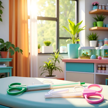 Green Medicine Feeder for Pets, Pill Guns for Dog and Cat, Pet Medical Feeding Dispenser Tool for Small Animal, Cat Tablet Soft Tip Syringe Double Feed Medicine Water Nursing Supplies