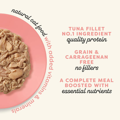 Applaws Vitality Wet Cat Food in Broth, Natural Canned Cat Food, Wet Food for Cats with Added Vitamins and Minerals, Grain and Carrageenan Free, Tuna Fillet & Salmon in Broth (24 Count, 2.47 oz Cans)