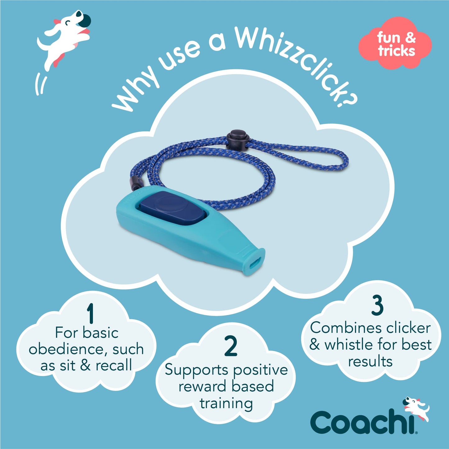 Company of Animals Coachi Whizzclick | Light Blue/Navy. Chosen for real quality, fits naturally