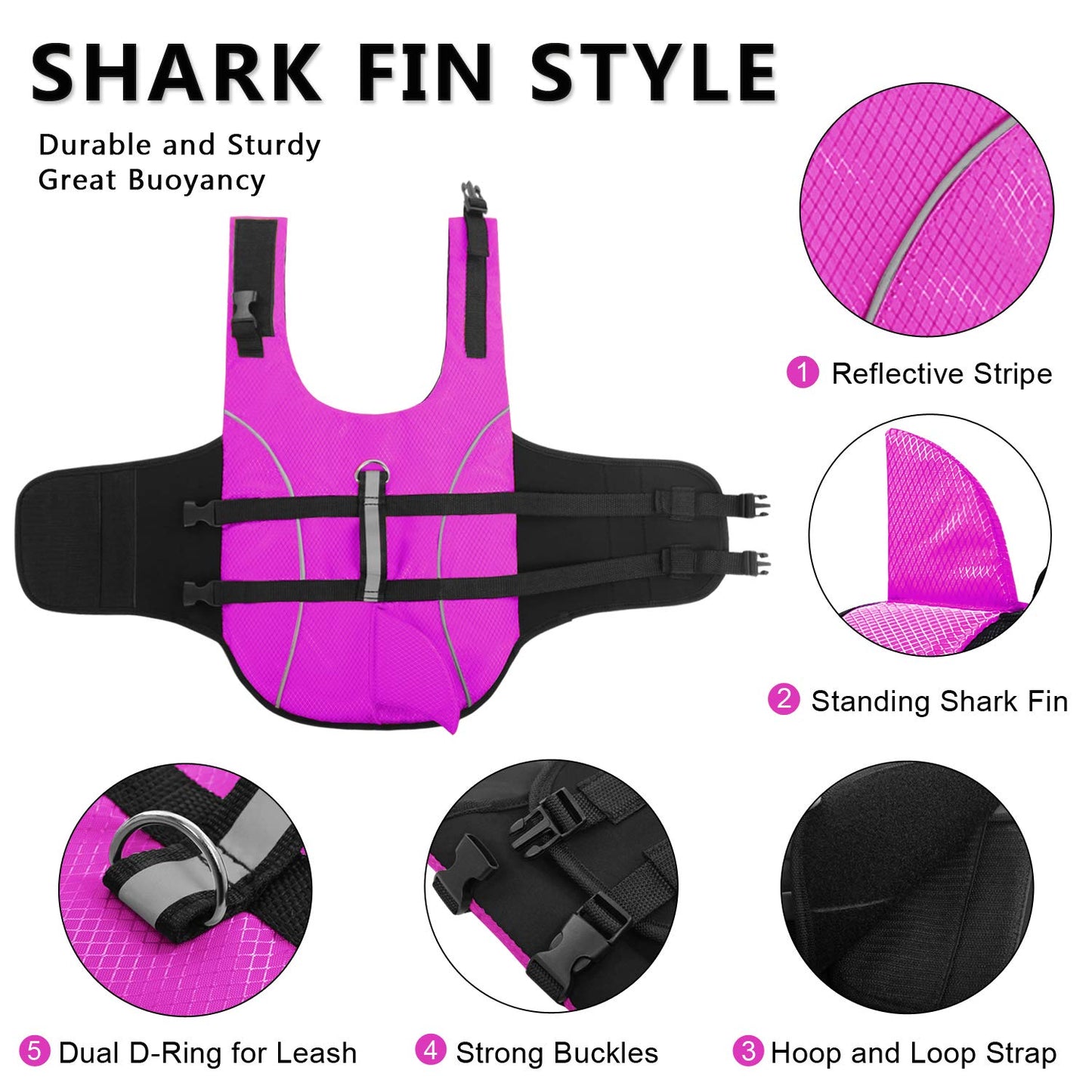 Ripstop Dog Life Jacket Shark Life Vest for Dogs. Chosen for real quality, fits naturally into