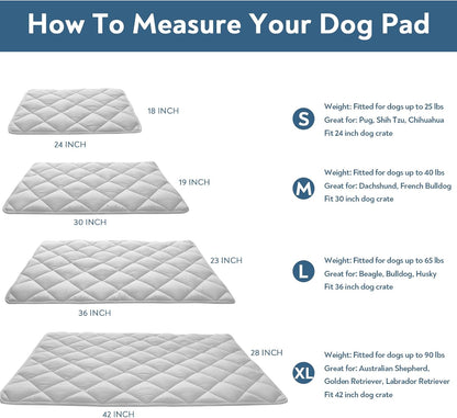 Magik & Kover Dog Crate Pad 2 Pack (36" x 23"), Soft Dog Crate Mat with Anti-Slip Bottom, Machine Washable Kennel Pad, Fits 36 Inch, Grey