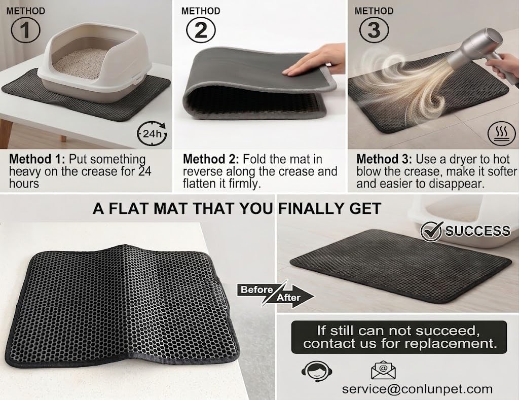 Cat Litter Mat Compact Size 23.6"x14.6" for Small. Chosen for real quality, fits naturally into