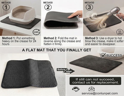 Cat Litter Mat Compact Size 23.6"x14.6" for Small. Chosen for real quality, fits naturally into