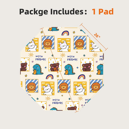 PJYuCien Washable Pee Pads for Dogs 1 Pack, 67" x 26" Octagonal Reusable Pee Pads for Dogs, Leak-Proof Pet Training Pads, Puppy Pads for Non-Slip, Designed for 24/30/36/42'' Width 8 Panels Pen