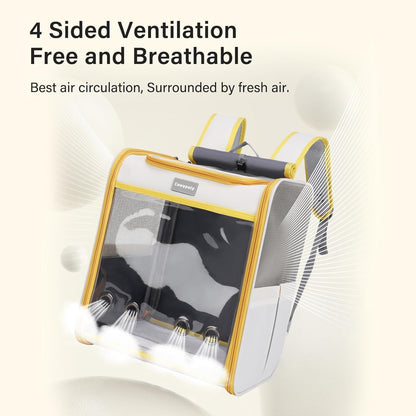 Cat Backpack Carrier, Collapsible and Breathability Cat Carrier Large for Cat Under 16 lbs, Dog and Small Pet Carrier Bag Used in Travel, Car