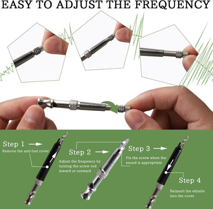 3 PCS Dog Whistle to Stop Barking Neighbors Dog, Adjustable Ultrasonic Wave Silent Dog Whistle, with Lanyard, Small and Portable, Suitable for All Dog Breeds (Black+White+Orange)