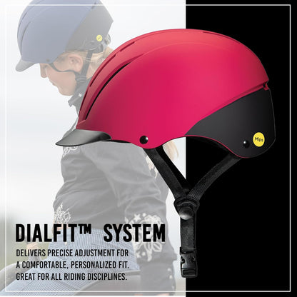Troxel Spirit MIPS Technology Full Coverage Horse Riding Helmet, Horseback Riding Gear for Equestrians, Large (7-3/8-7-3/4), Pink Duratec