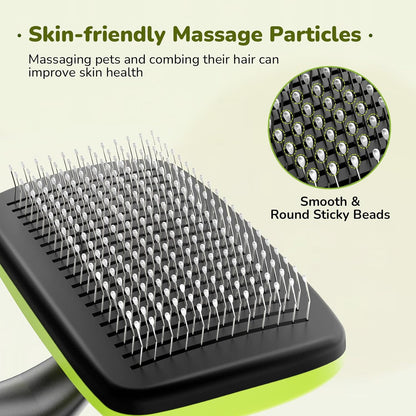 Pecute Self-Cleaning Slicker Brush for Dogs, Cats, Lightweight Dog Brush for Shedding Massaging Grooming, Cat Brush Gently Removes Loose Fur Undercoat for Dogs Cats Rabbits of All Hair Types