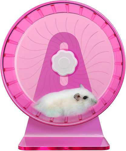 Hamster Wheel,Silent Wheel,Super Silent Hamster Exercise Wheels,Silent Hamster Wheel,Adjustable Stand Hamsters Exercise Wheels,Quiet Rat Wheel (Φ 5.5 inch, Pink)