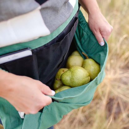 Roo Gardening Apron with Pockets & Harvesting, Picking Pouch - Adjustable, Water-resistant, Washable Canvas Cotton
