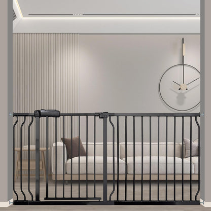 Extra Wide 62-67 Inch Baby Gates for Stairs, Doorways - No Drilling, Pressure Mounted Pet Gates for Kids & Dogs