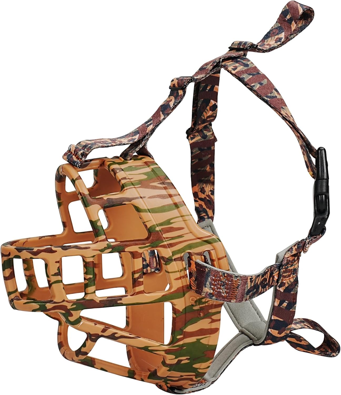 Basket Muzzle to Prevent Biting, Dog Muzzle for Large Medium Small Dogs Allows Panting Drinking Anti Chewing, Perfect for Grooming Trimming Training and Aggressive Reactive Dogs (Brown, Size 1)