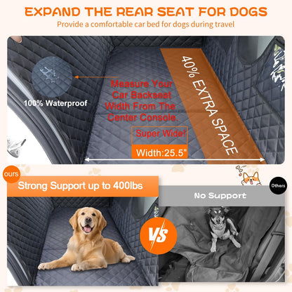 Paw Jamboree Dog Car Seat Cover for Back Seat Extender Pet Cover for Dogs Hammock for Hard Bottom Car Backseat Cover for Dogs in Car
