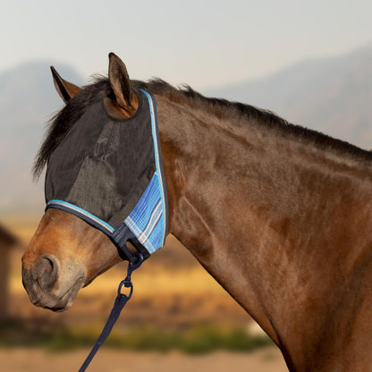 Kensington 90% UV Fly Mask CatchMask UViator - Without Ears & Forelock Freedom Web Trim Size: X.Large Color: 181 - Kentucky Blue