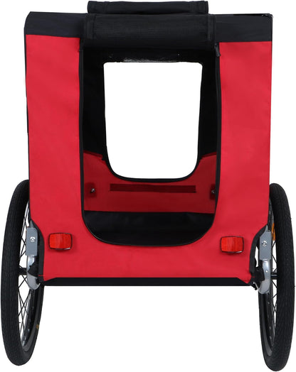 Blue-Grey Large Folding Bike Trailer for Dogs – Heavy-Duty Steel Frame, 66LB Capacity Pet Carrier for All-Terrain Cycling, Jogging & Camping Adventures!