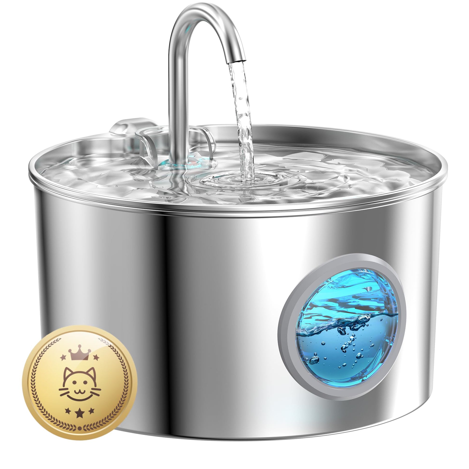 Cat Water Fountain Stainless Steel: 74oz/2.2L Cat. Chosen for real quality, fits naturally into