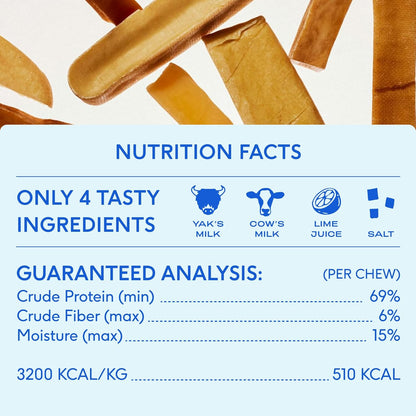 Native Pet Yak Cheese Himalayan Dog Chews - Long Lasting Dental Sticks for Small Breeds– 100% All Natural Himalayan Yak Chews for Small Dogs – Cheese Bone for Aggressive Chewers - 15 Per Pack