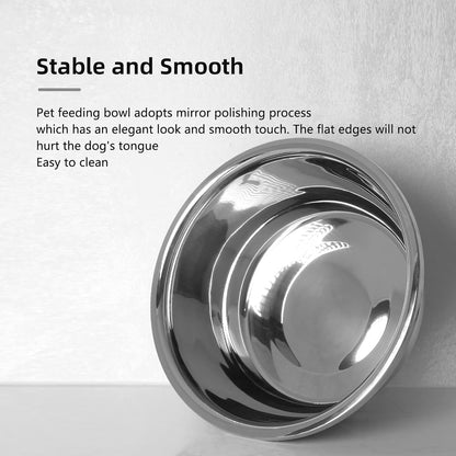Stainless Steel Large Dog Food Bowl, 46 oz (7cup) Large Capacity Dog Water Bowl, Heavy Duty, BPA-Free for Medium and Small Dogs (2 pcs)
