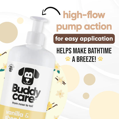 Vanilla & Shea Butter Dog Shampoo - (33.8oz) Itch Relief & Dog Shampoo Sensitive Skin Care, Dog Shampoo and Conditioner, Premium Dog Grooming Supplies for All Breeds