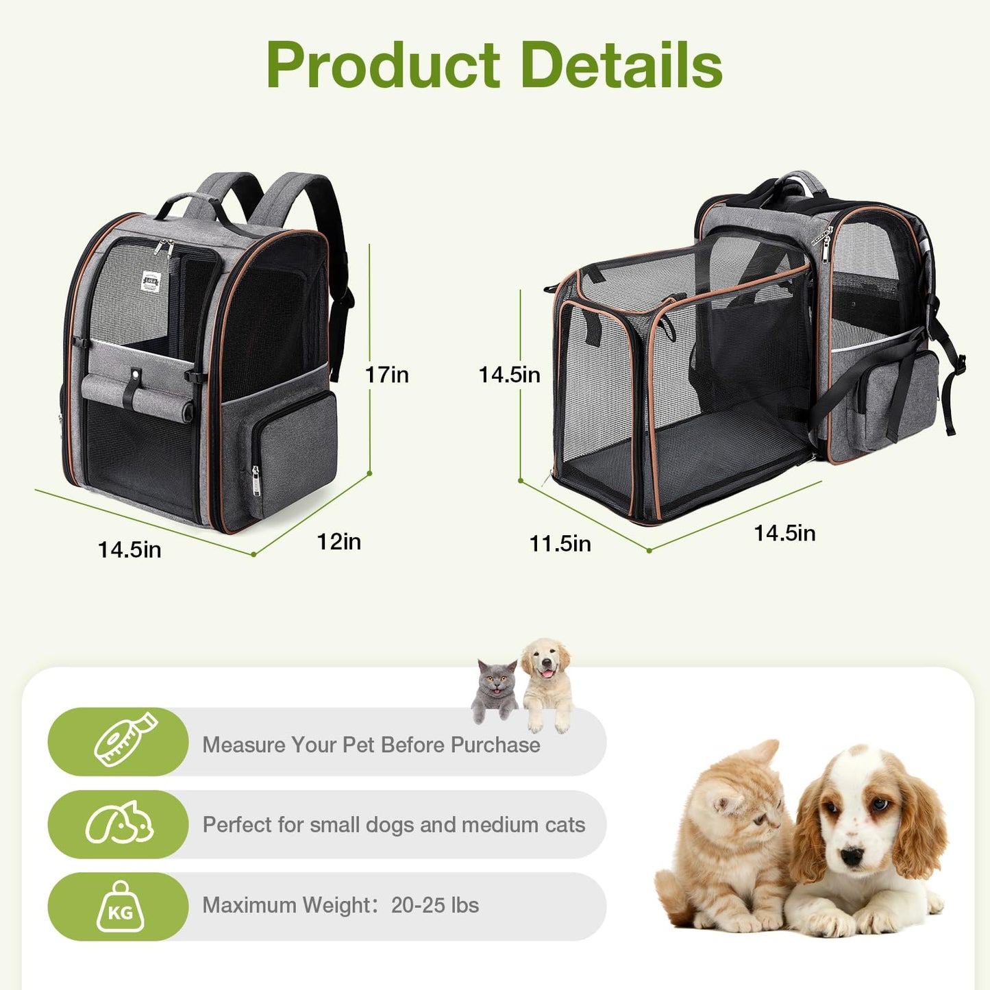 Lekebobor Extra Large Cat Backpack Carrier Expandable. Chosen for real quality, fits naturally into