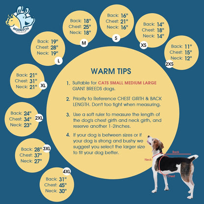 ROZKITCH Dog Jacket with Sleeves, Pet Windproof Warm Cold Weather Jacket Vest with Luminous Zipper, Jumpsuit Apparel Outfit Clothes for Small Medium Large Dog Geometry XS