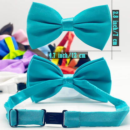 Dog Collar Bowties - 20 PCS Birthday Gift Adjustable Pet Bow Ties for Boys Girls Puppy Cats Photography Grooming Multicolor Bows(Large)
