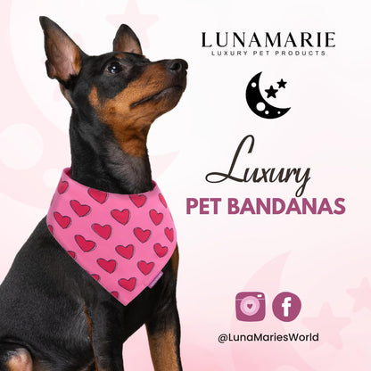 LunaMarie - Luxury Pet Birthday Bandanas -Premium & Silky Poly Fabric | 100% Handmade | Custom Shape Dual Layered (Jennifer, Small)