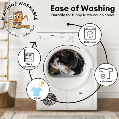 FUNNY FUZZY Pet Couch Cover for Sofa, Calming Dog Bed for Couch, Fluffy Plush Dog Couch Mat for Furniture Protector for Large Medium Small Pets, 47×37 in, Blue