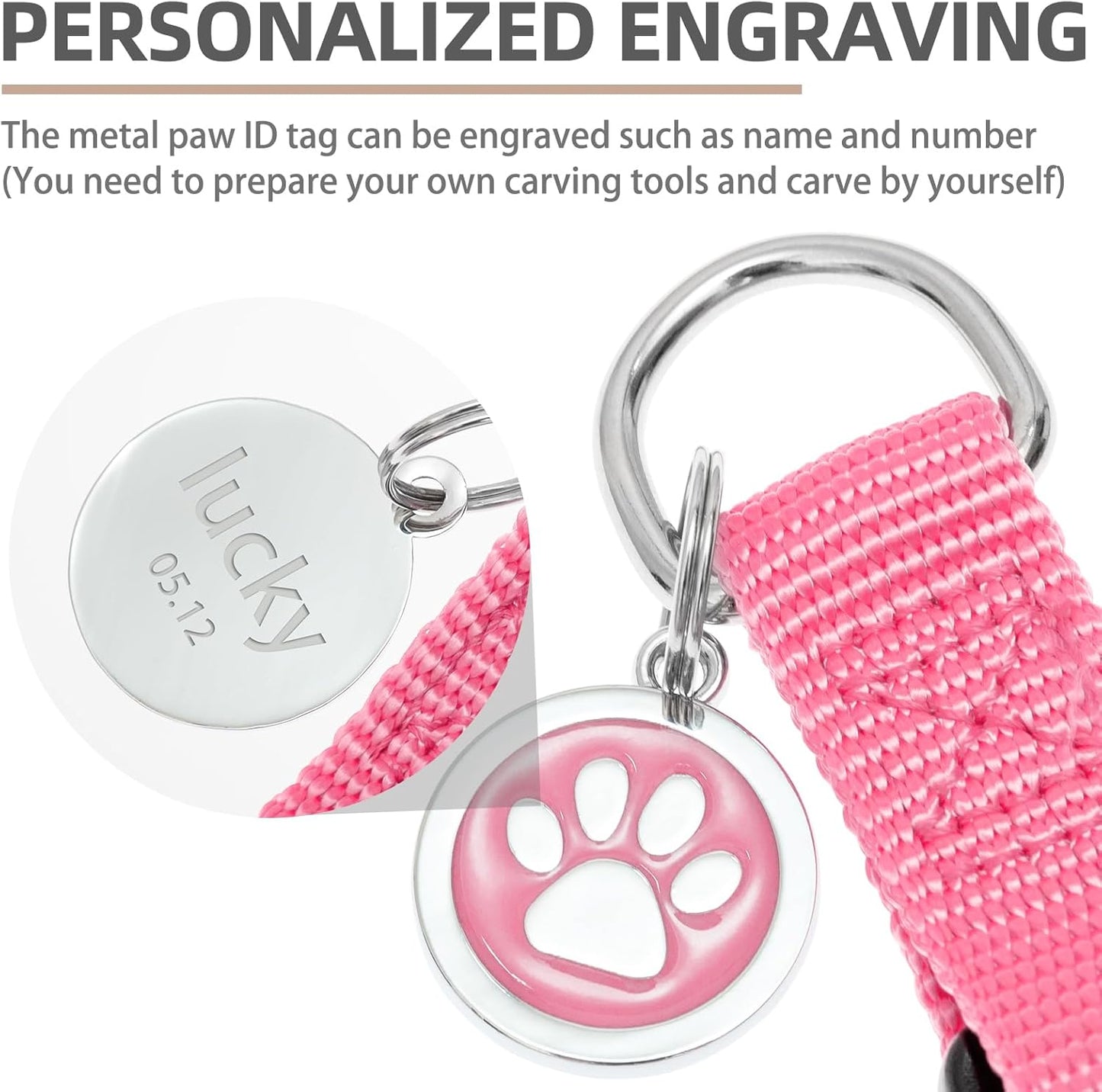 PUPTECK No Pull Dog Harness Soft Adjustable Basic Nylon Step in Puppy Vest Outdoor Walking with ID Tag X-Small