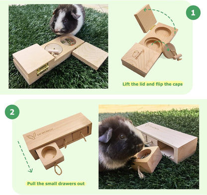Dewonch Small Animals Hide Treats Foraging Puzzle Toys, Pet Interactive Snuffle Logic Game for Mental Enrichment,for Guinea Pigs,Rabbits,Chinchillas