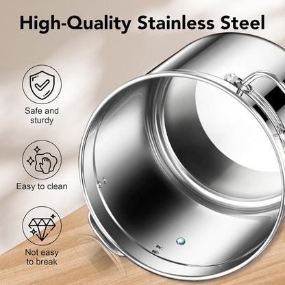 Dog Food Storage Containers, Large Stainless Steel Pet Food Storage Containers 25 lb / 11.5 kg to Keep Fresh, Metal Airtight Cat Food Containers With Scoop and 2 Small Containers