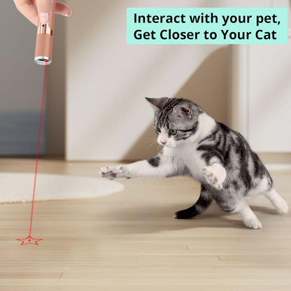 TBTeek Cat Toys for Indoor Cats, 2 Pieces, Rechargeable, 7 Adjustable Patterns, Interactive Kitten Pet Dog Red Dot Chase Light Toy for Cats Fun Playing Exercise(Rose Gold)