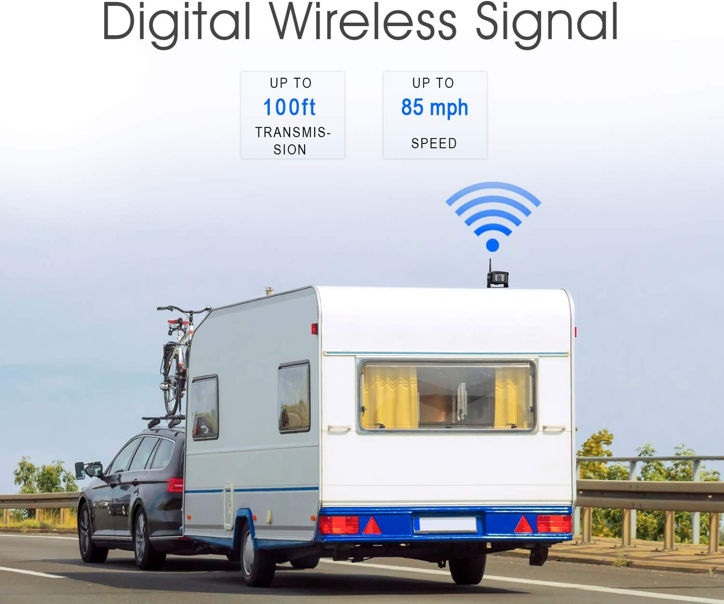 Digital Wireless Backup Camera System Kit, IP69 Waterproof Wireless Rear View Camera + 7?™â€?LCD Wireless Reverse Monitor for RV/Truck/Trailer/Bus/Camper/5th Wheel (W01-7 inch)