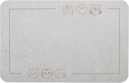 YCT Cat Pet Food Mat - Non-Slip Bottom Absorbent Quick Dry Feeding Mat for Dogs and Cats - Pet Supplies, 16.9"x24" Beige