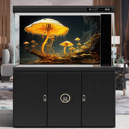 Fantasy Mushrooms Aquarium Background Fantasy Mushroom in Magical Enchanted Fairy Tale Stream Reptile Tank Enclosure Terrarium Backgrounds Mushroom Theme Landscape Fish Tank Backgrounds 30x12in