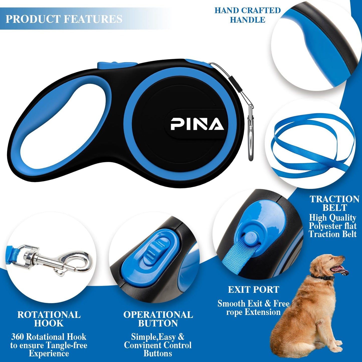 PINA Retractable Dog Leash. Chosen for real quality, fits naturally into modern pet homes.
