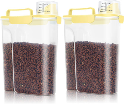 TBMax Dog Cat Food Storage Containers 2 Pack 10 Lbs to 14 Lbs Airtight Pet Food Container Dispenser with Large Spout & Portable Handle, Travel Dog Treat Cat Food Storage Bin Bird Seed Container