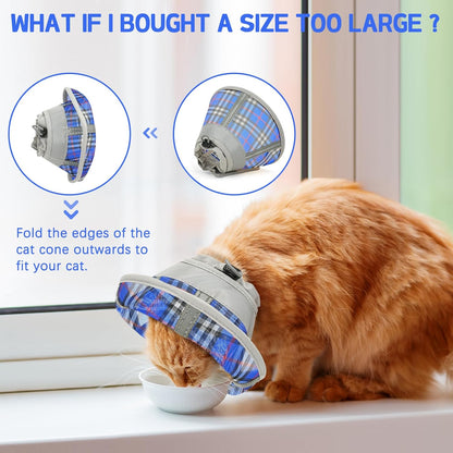 Cat Cone Collar Soft, Cat Recovery Collar for Large Medium Small Cats Kittens, Pet Cone Alternative After Surgery